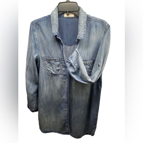 Anthropologie Bella Dahl Denim Hipster Dress / Vtg  Malibu Medium - Picture 10 of 14